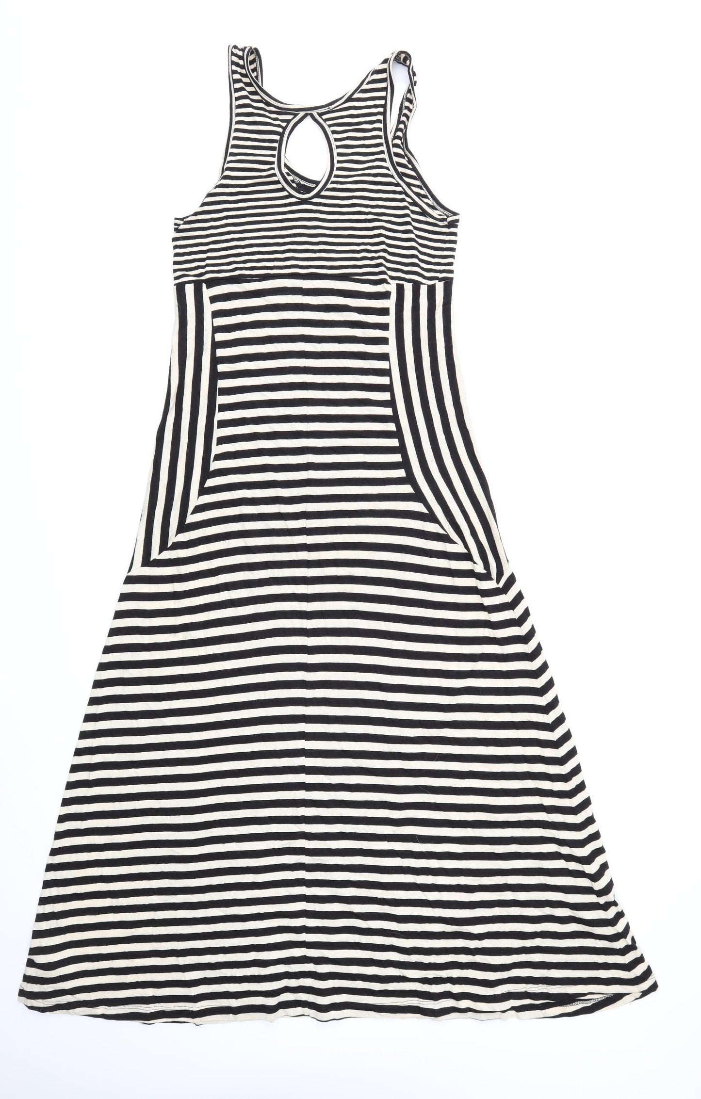 Denim & Co. Womens Beige Striped  Maxi  Size 10