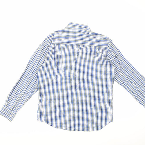 Marks and Spencer Mens Blue Check   Button-Up Size S