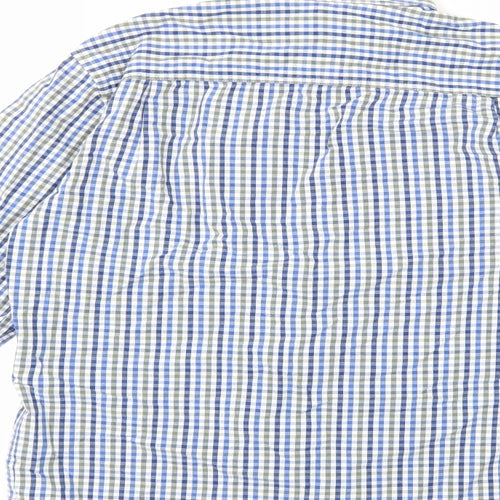 Marks and Spencer Mens Blue Check   Button-Up Size S