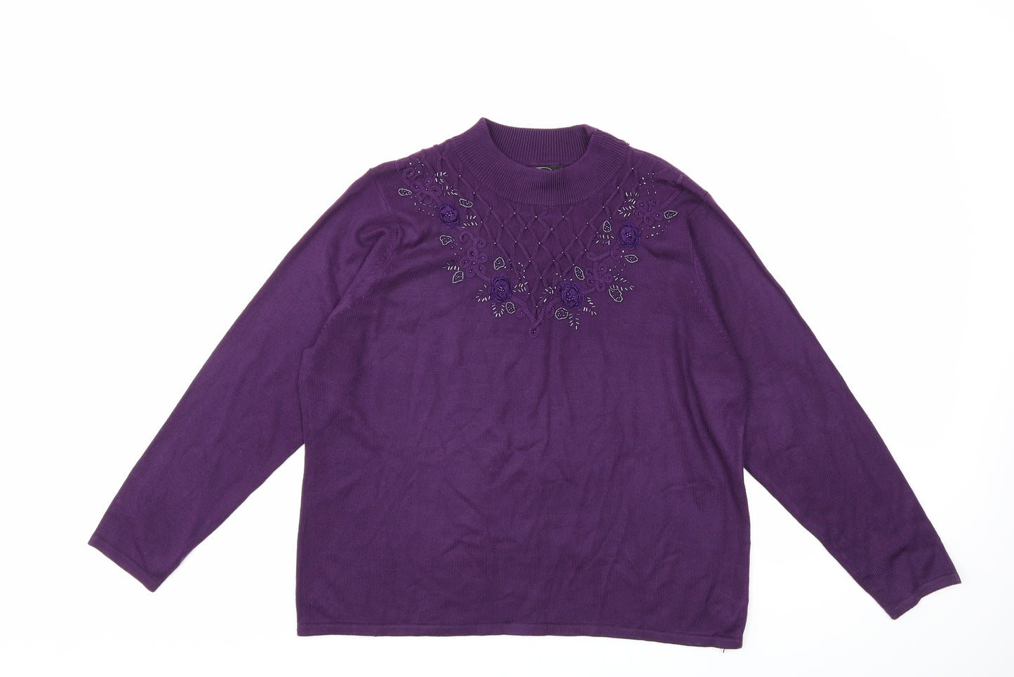 Bonmarché Womens Purple  Knit Pullover Jumper Size L