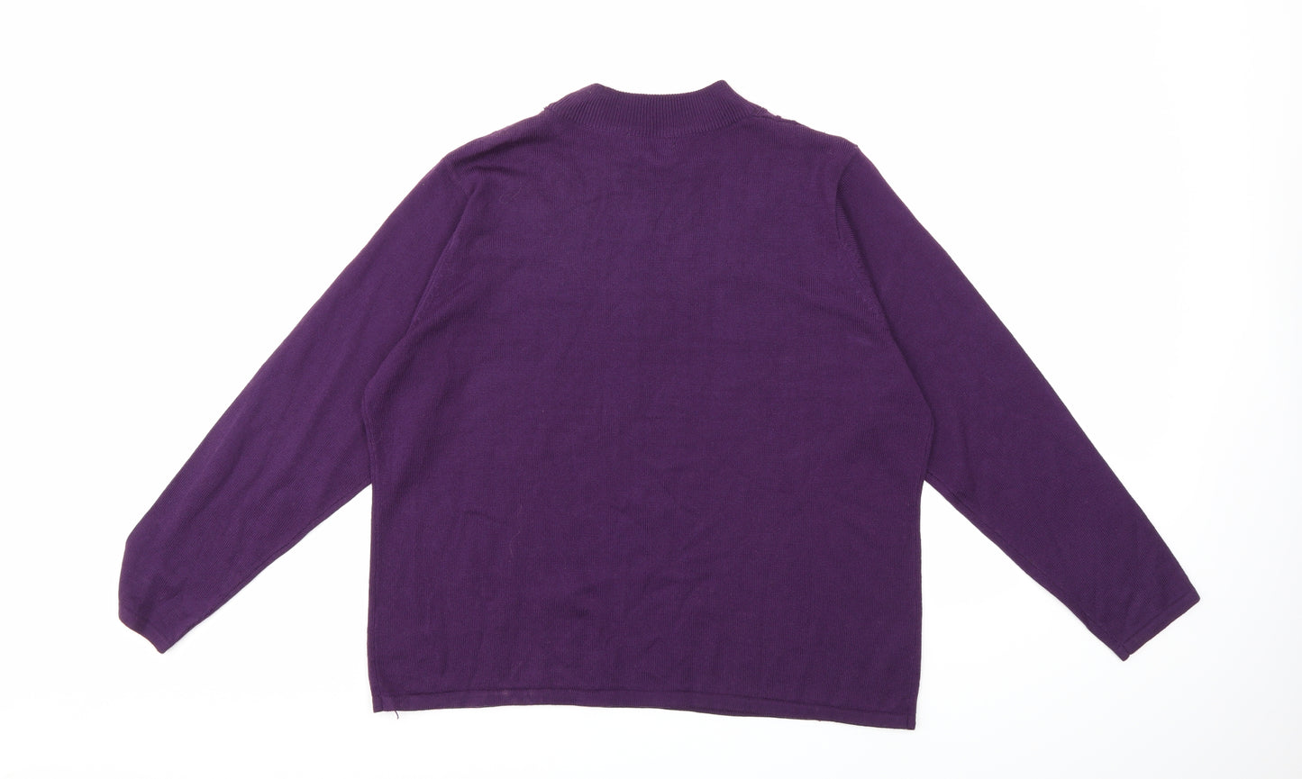 Bonmarché Womens Purple  Knit Pullover Jumper Size L