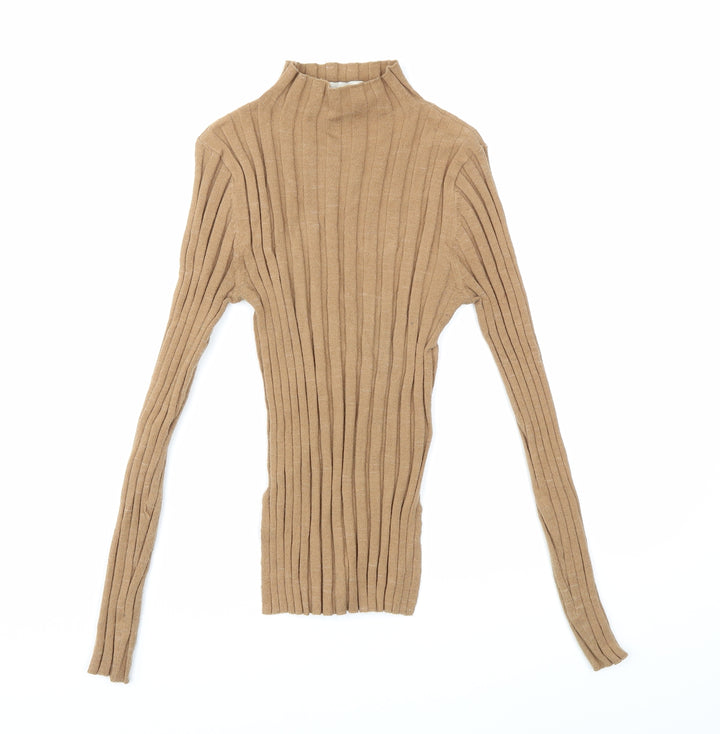 Topshop Womens Brown Knit Pullover Jumper Size XS