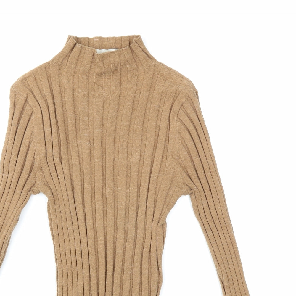 Topshop Womens Brown  Knit Pullover Jumper Size XS