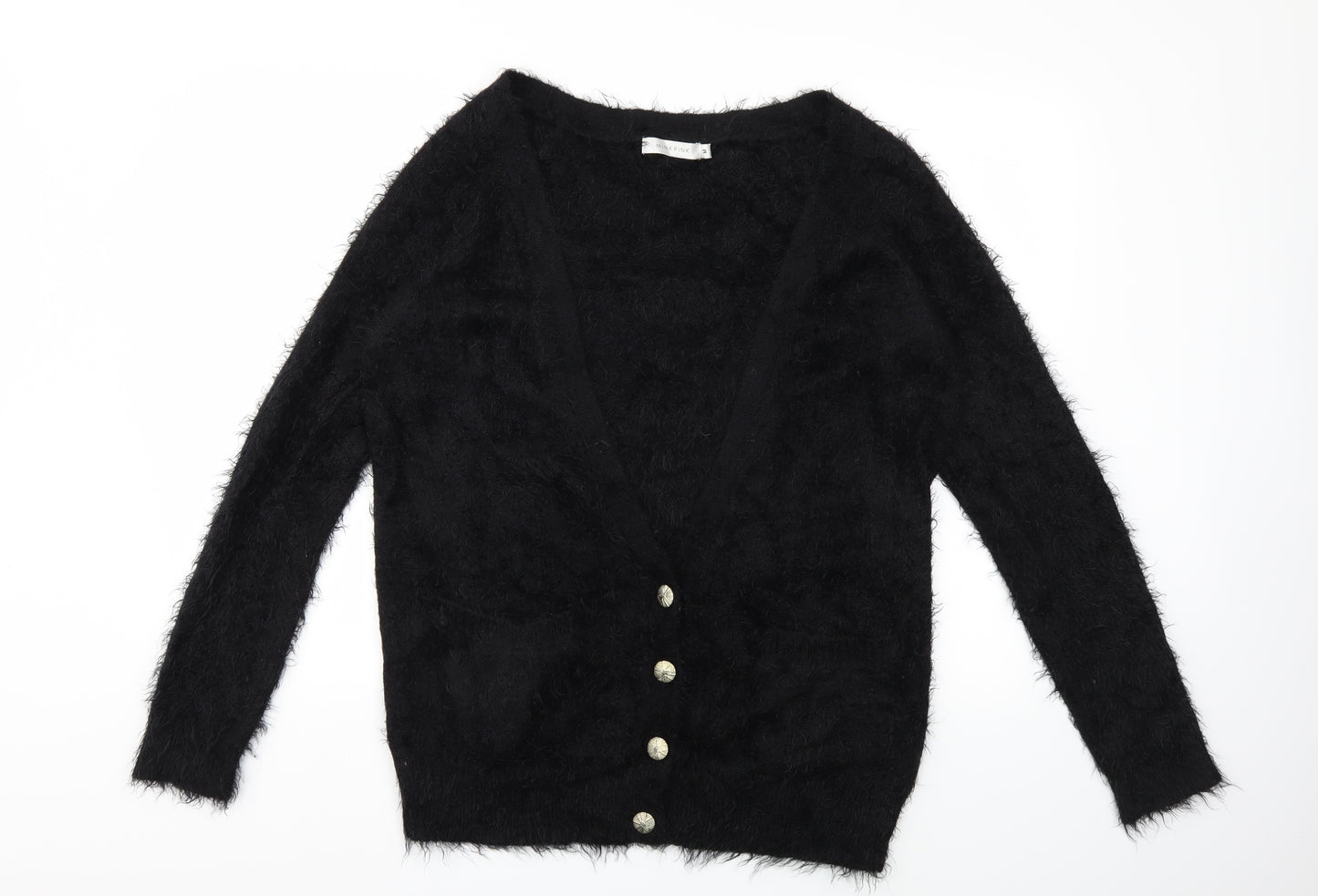Mink Pink Womens Black  Knit Cardigan Jumper Size M