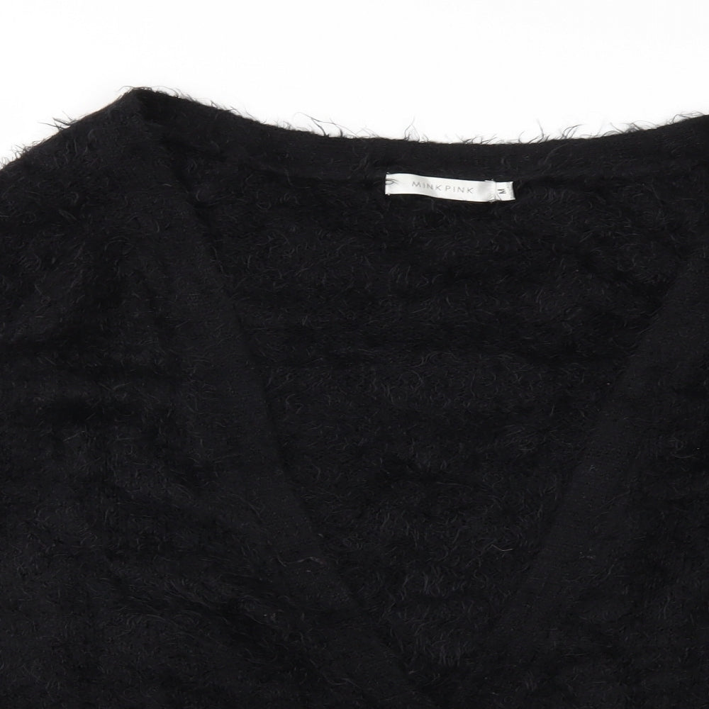 Mink Pink Womens Black  Knit Cardigan Jumper Size M