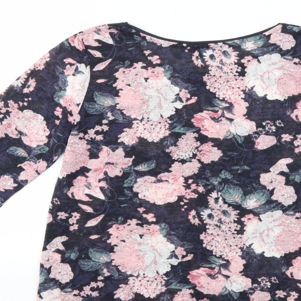 Dorothy Perkins Womens Blue Floral  Basic T-Shirt Size 12