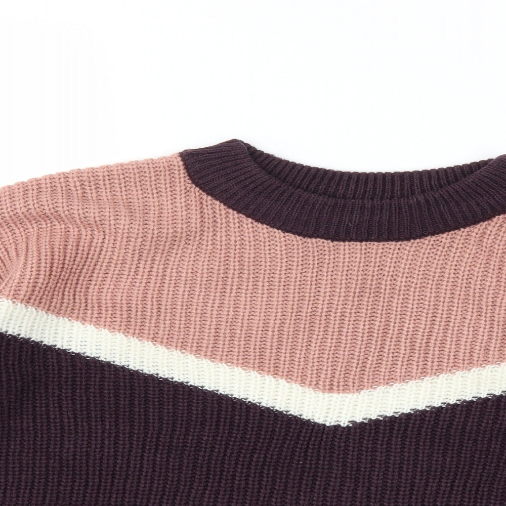 Pieces Womens Pink  Knit Pullover Jumper Size M