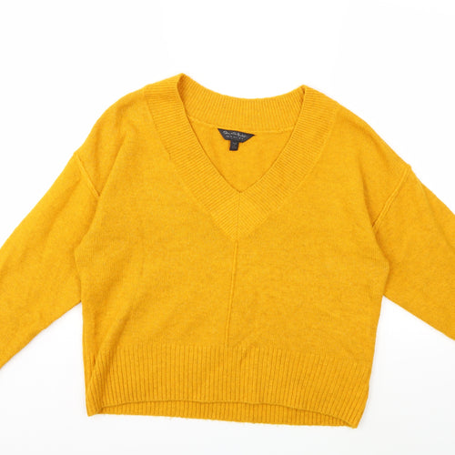 Miss Selfridge Womens Yellow  Knit Pullover Jumper Size 10