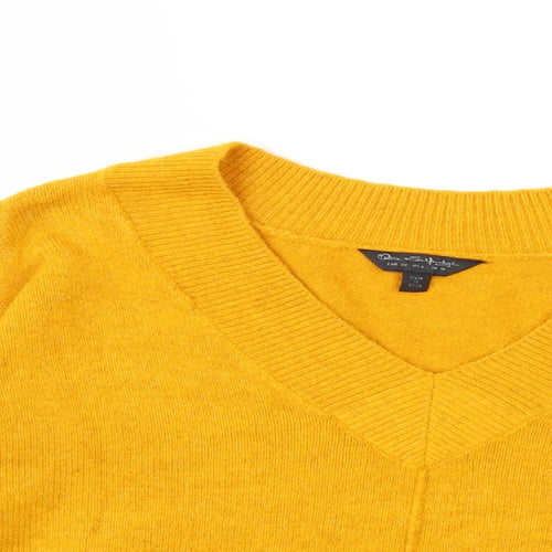 Miss Selfridge Womens Yellow  Knit Pullover Jumper Size 10