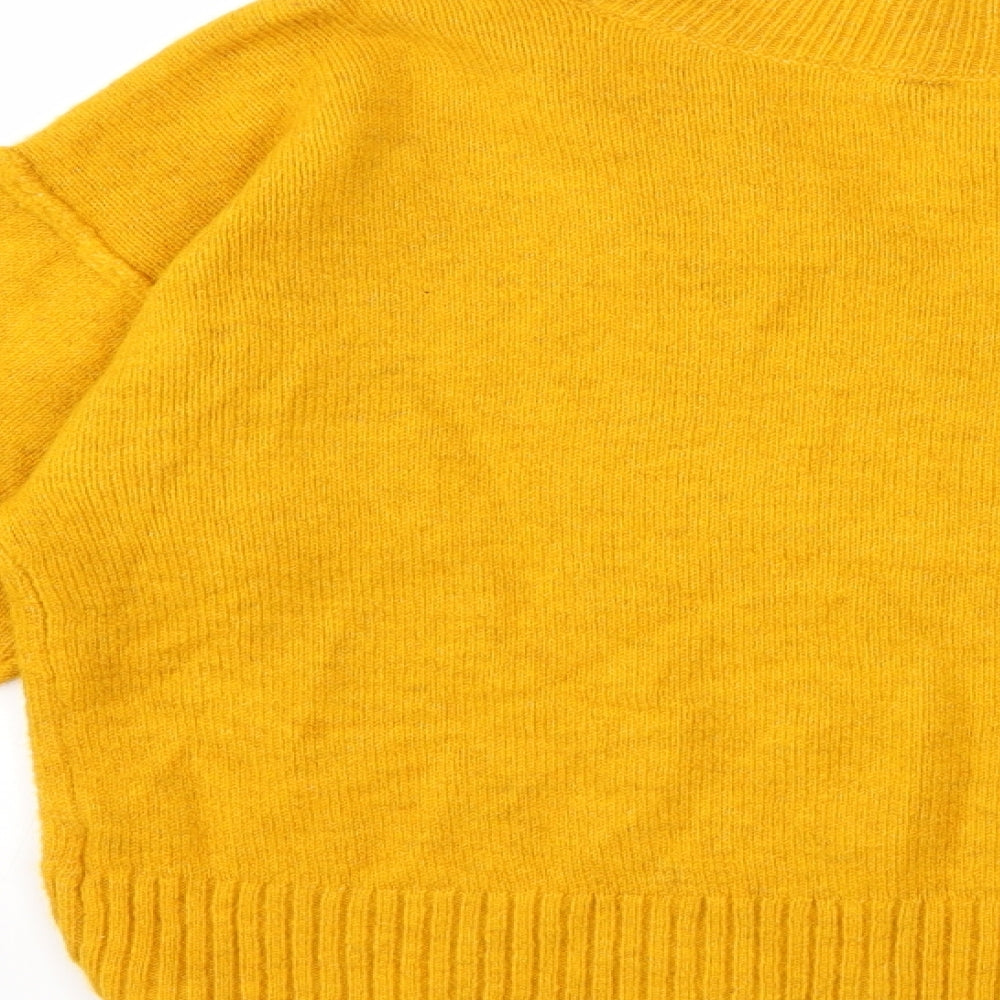 Miss Selfridge Womens Yellow  Knit Pullover Jumper Size 10