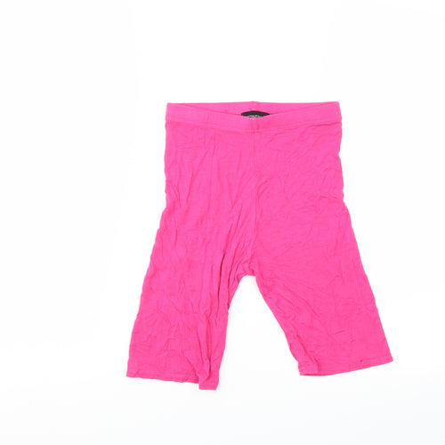 PRETTYLITTLETHING Womens Pink   Compression Shorts Size 4
