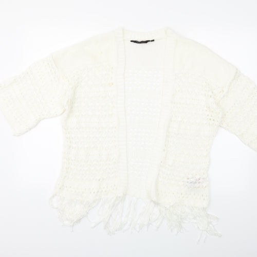 New Look Womens White  Knit Cardigan Jumper Size S