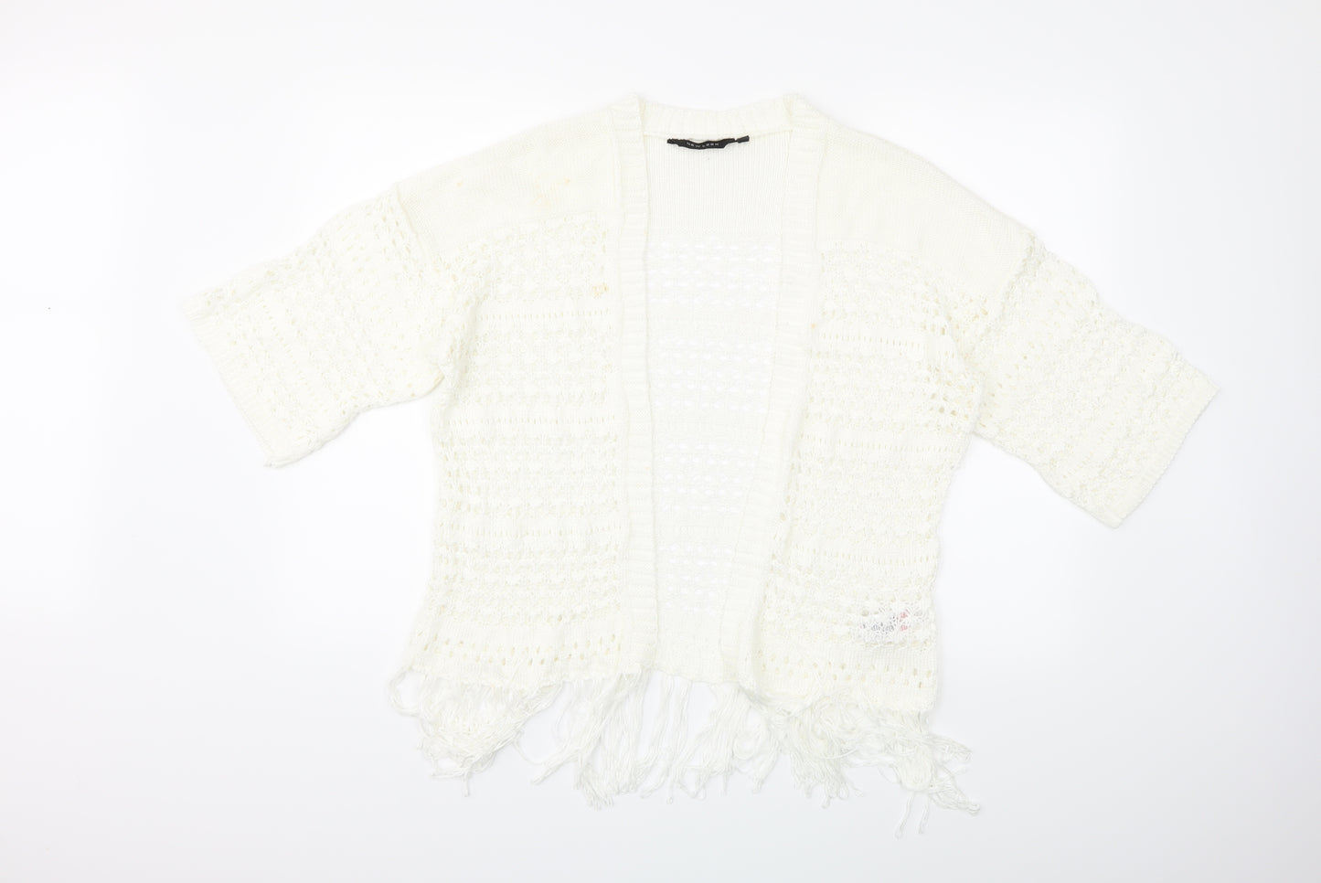 New Look Womens White  Knit Cardigan Jumper Size S