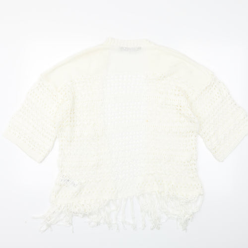 New Look Womens White  Knit Cardigan Jumper Size S