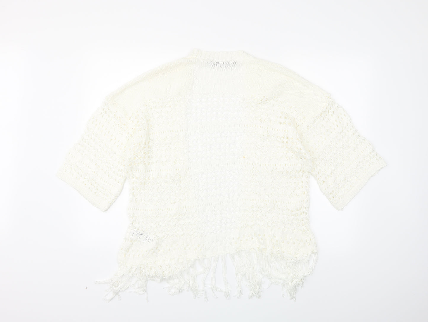 New Look Womens White  Knit Cardigan Jumper Size S