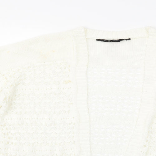 New Look Womens White  Knit Cardigan Jumper Size S