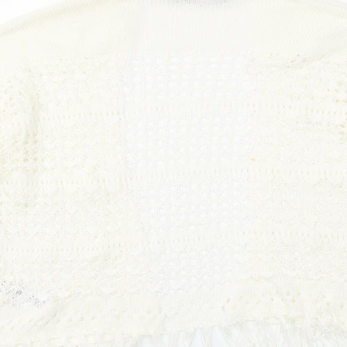 New Look Womens White  Knit Cardigan Jumper Size S