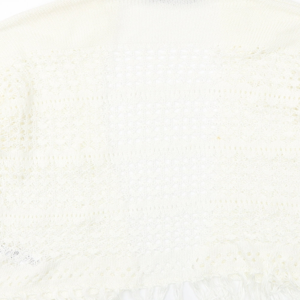 New Look Womens White  Knit Cardigan Jumper Size S