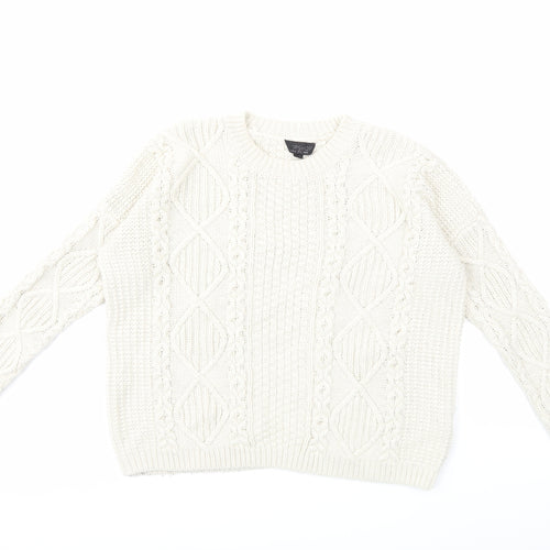 Topshop Womens Beige  Knit Pullover Jumper Size 8
