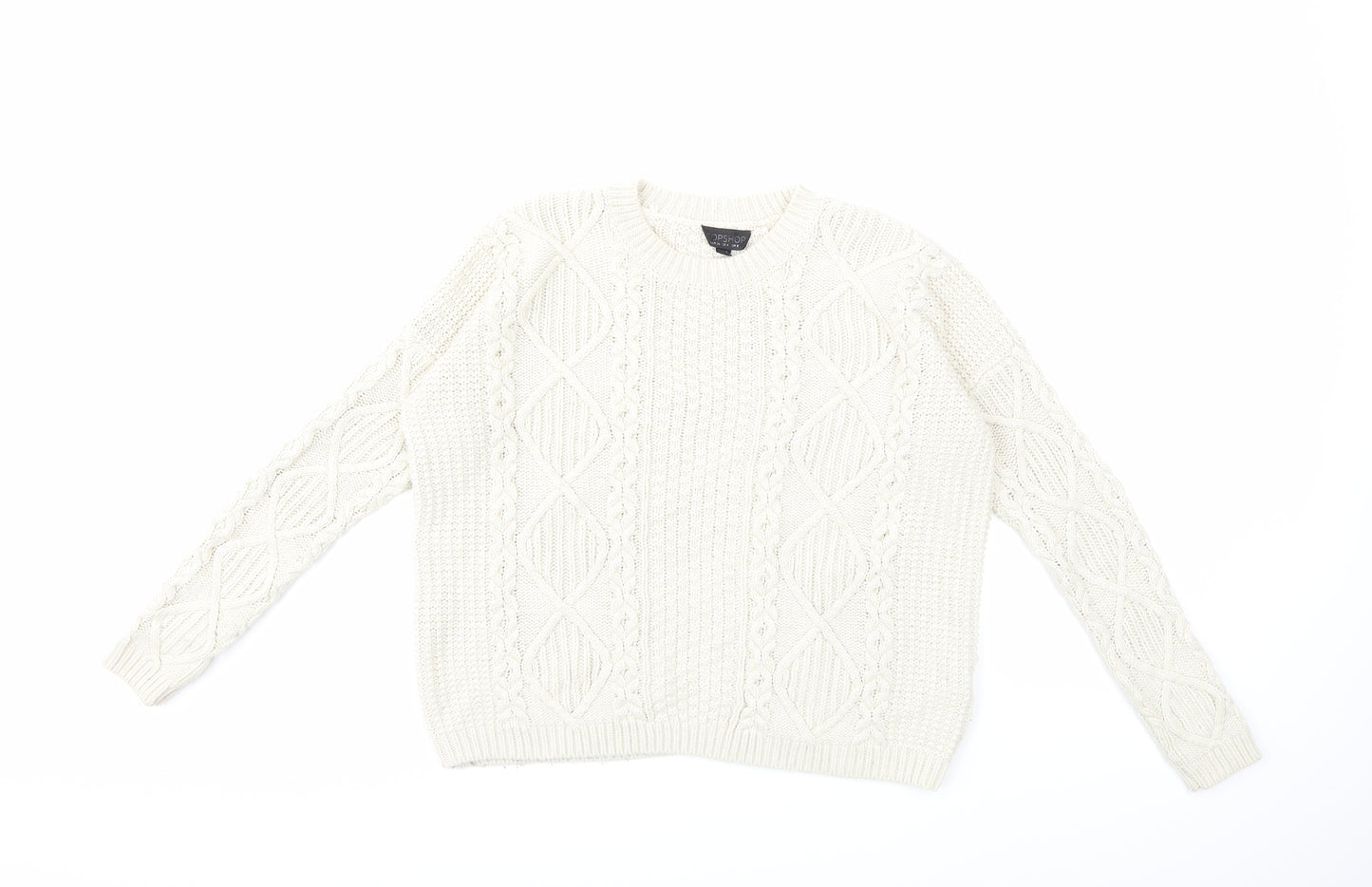 Topshop Womens Beige  Knit Pullover Jumper Size 8