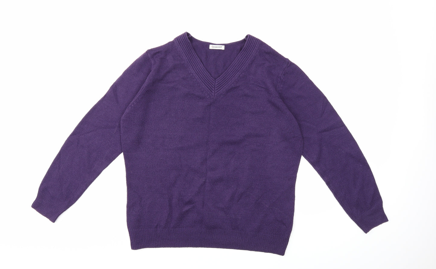 Damart Womens Purple  Knit Pullover Jumper Size 14