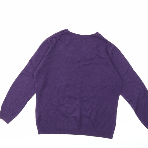 Damart Womens Purple  Knit Pullover Jumper Size 14