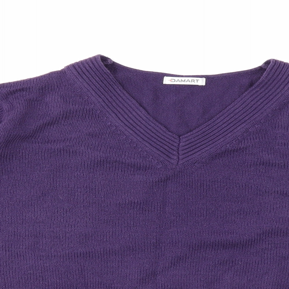 Damart Womens Purple  Knit Pullover Jumper Size 14
