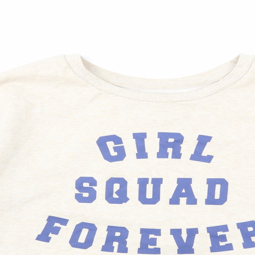 Primark Womens Beige   Pullover Sweatshirt Size 16  - Girl Squad