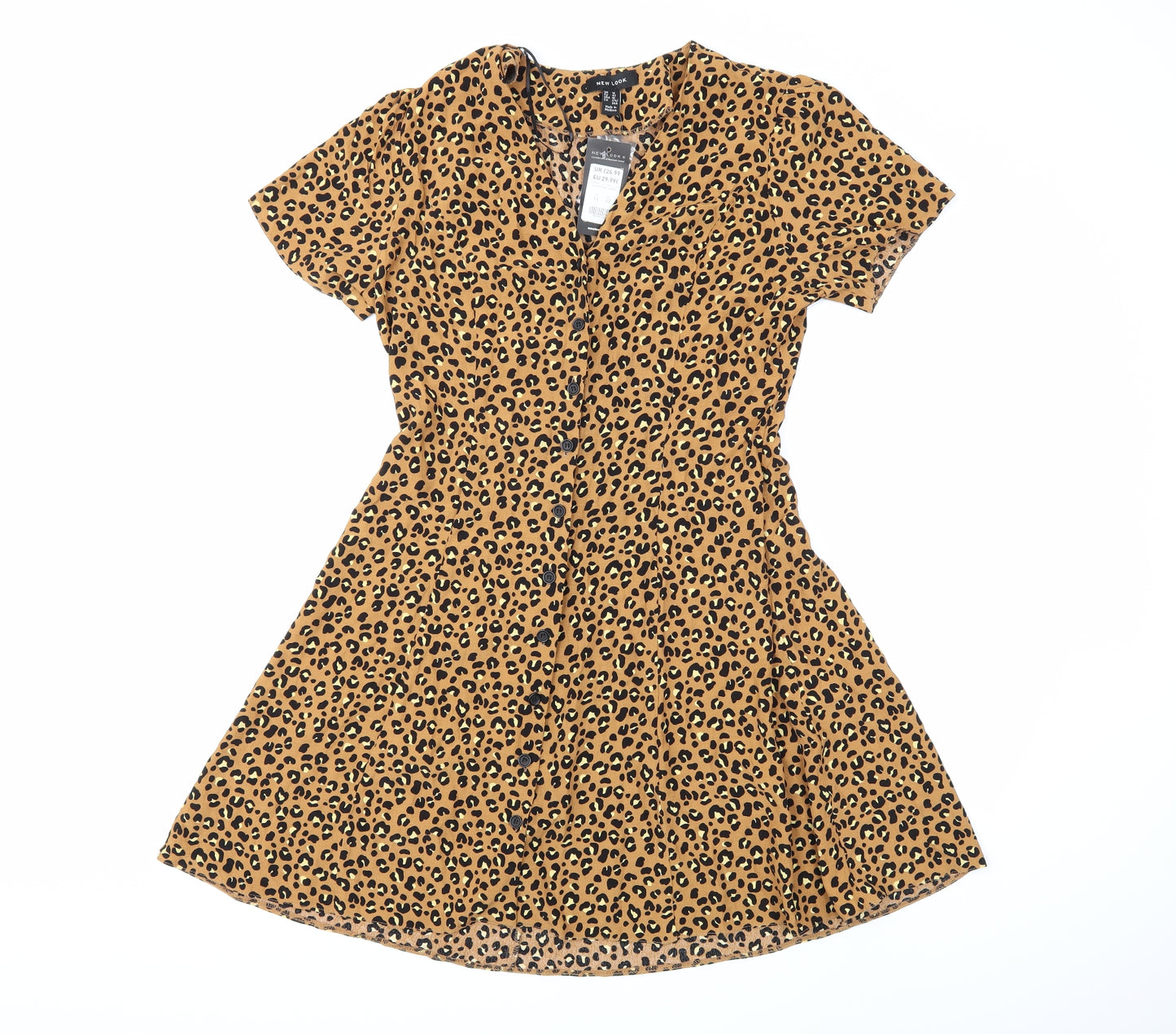 New Look Womens Beige Animal Print  Shift  Size 14