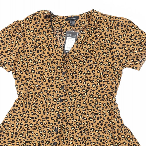 New Look Womens Beige Animal Print  Shift  Size 14