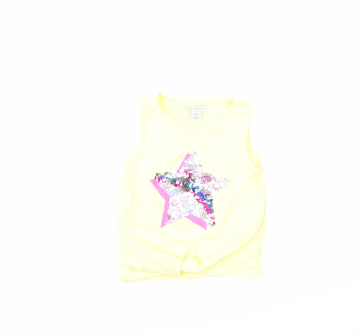 Primark Girls Yellow   Basic Tank Size 5-6 Years
