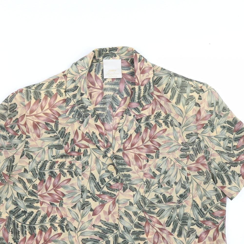 Eastex Womens Beige Floral  Basic Button-Up Size 12