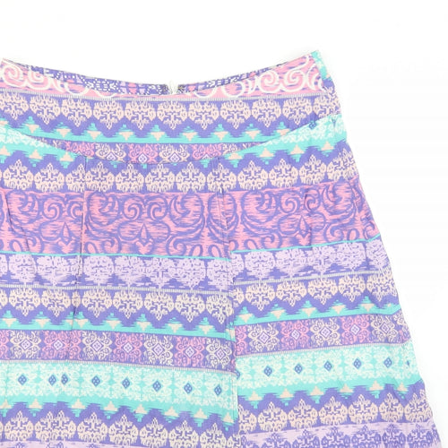 M&Co Womens Purple   A-Line Skirt Size 10