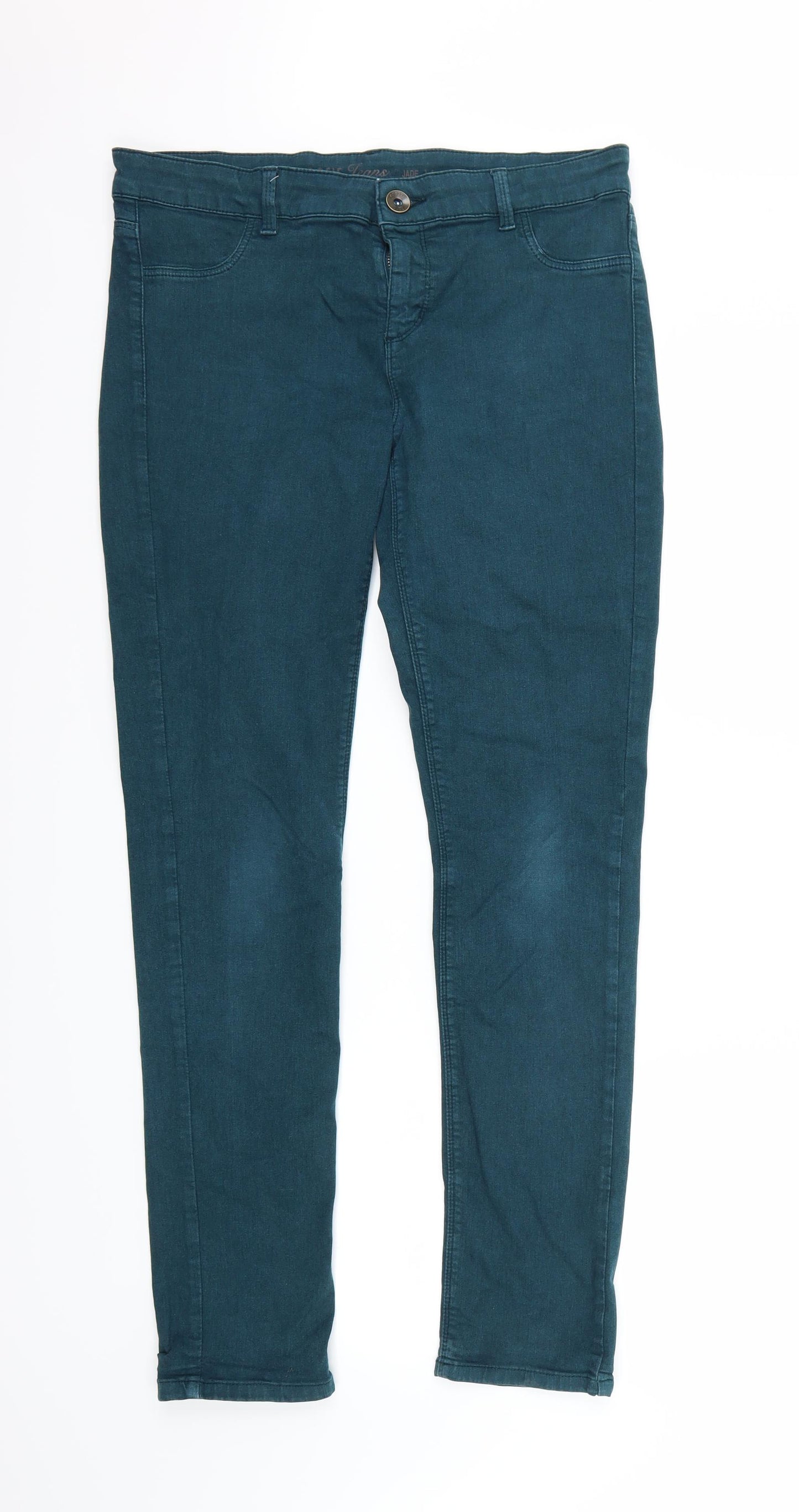 Oasis Womens Green   Skinny Jeans Size 14 L32 in