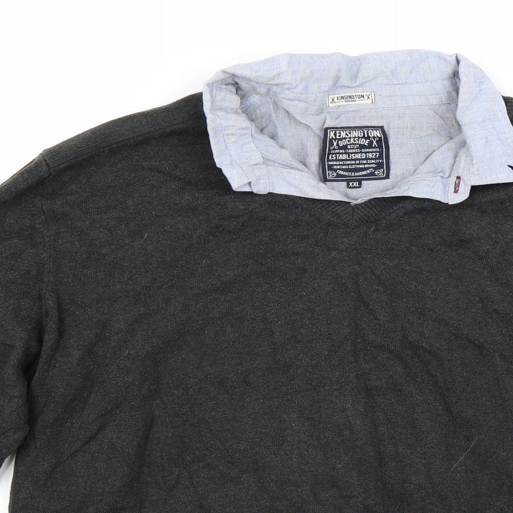 Kensington Mens Grey   Pullover Jumper Size 2XL