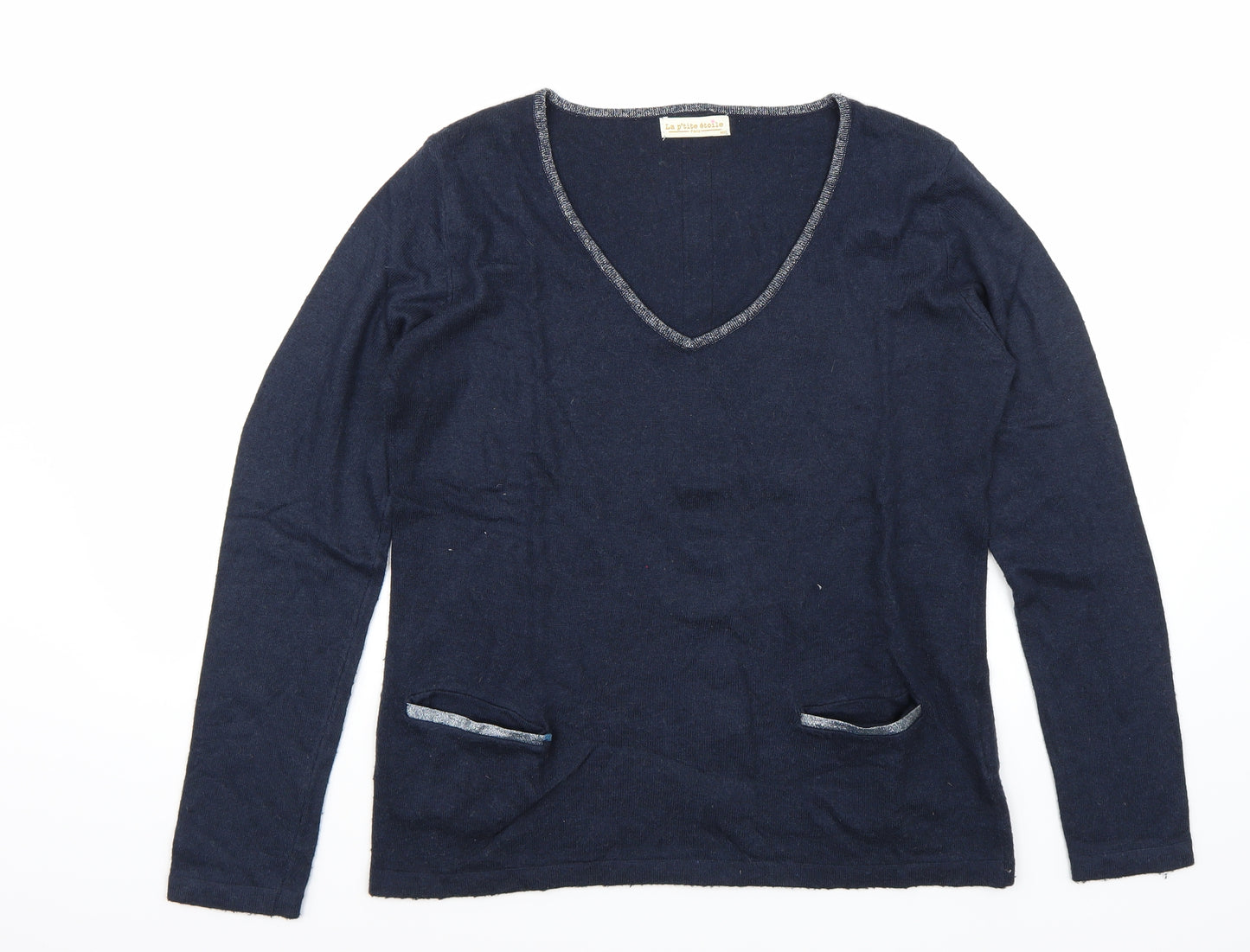 La P'tite Etoile Womens Blue   Pullover Jumper Size M