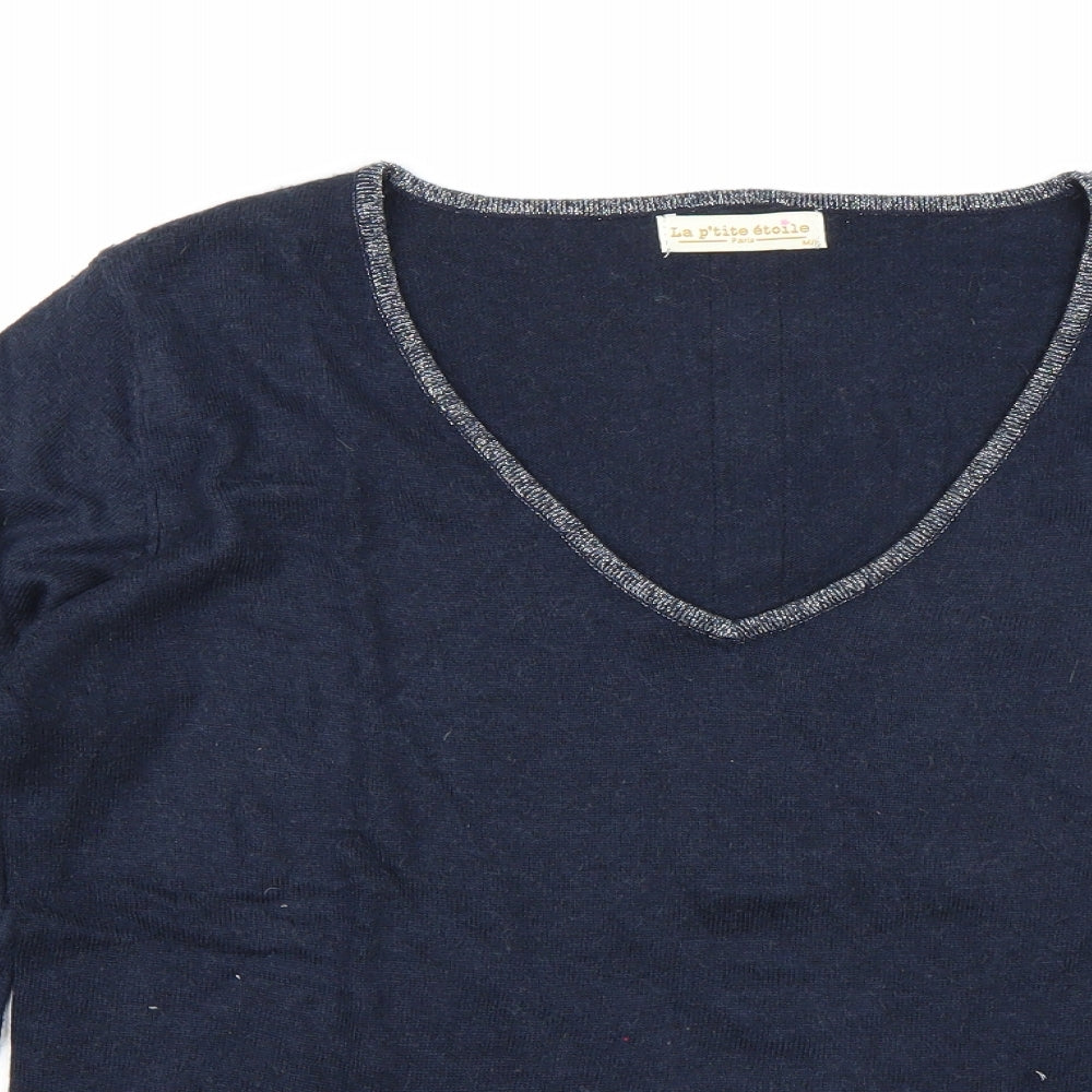 La P'tite Etoile Womens Blue   Pullover Jumper Size M
