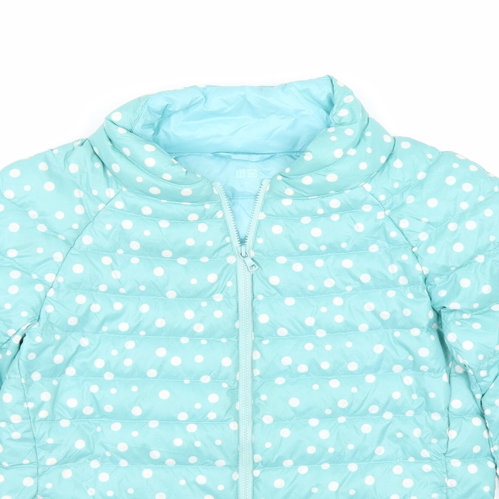 Uniqlo Womens Blue Polka Dot  Jacket Coat Size XS