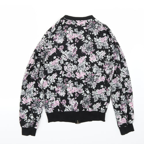 Papaya Womens Black Floral  Jacket Coat Size 10