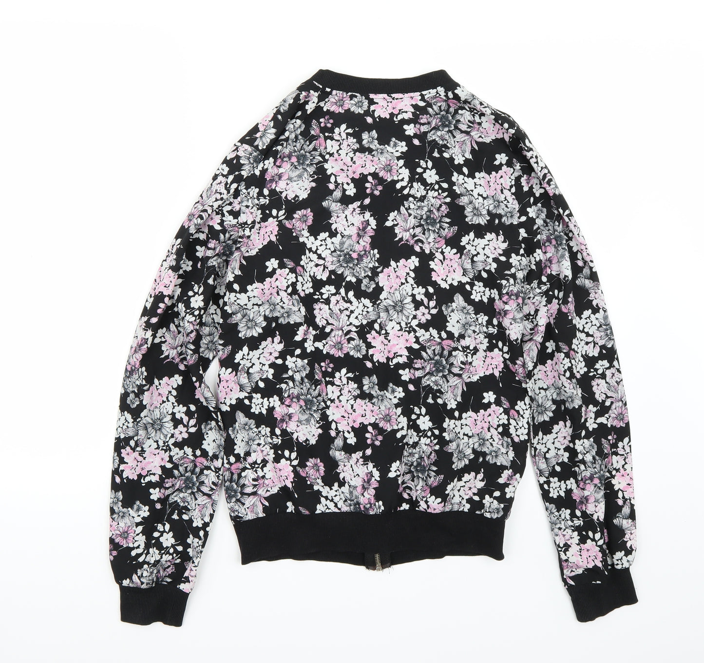 Papaya Womens Black Floral  Jacket Coat Size 10