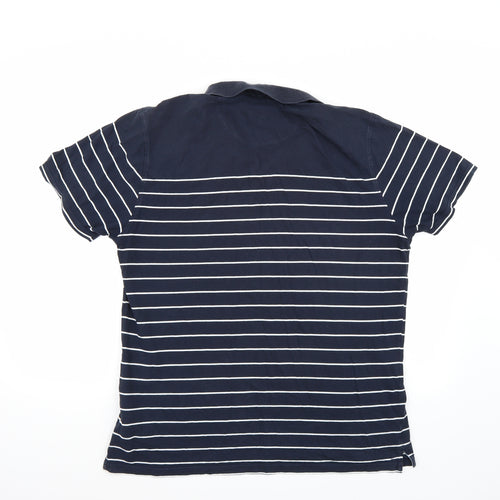 Marks and Spencer Mens Blue Striped   Polo Size L