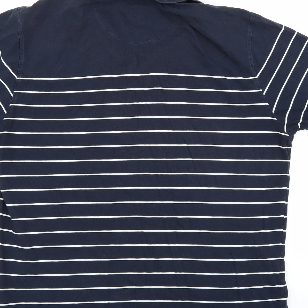Marks and Spencer Mens Blue Striped   Polo Size L