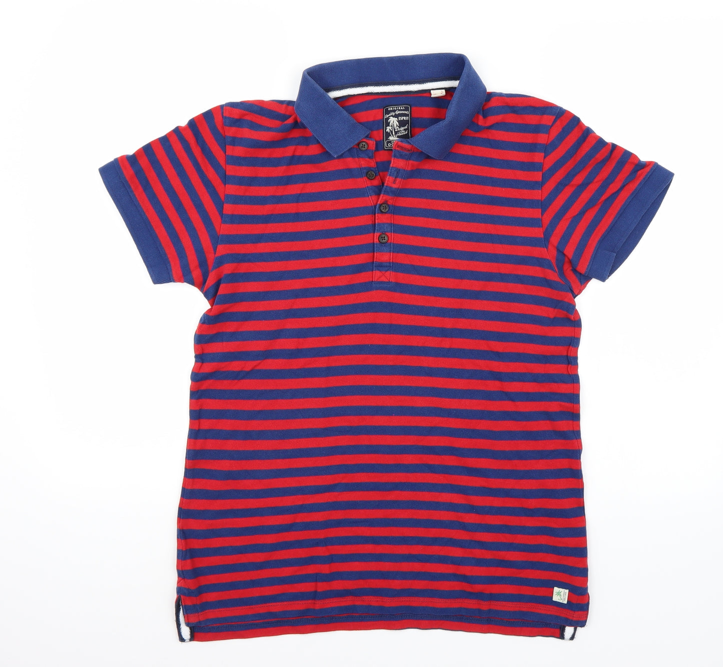 Espirit Mens Red Striped   Polo Size M