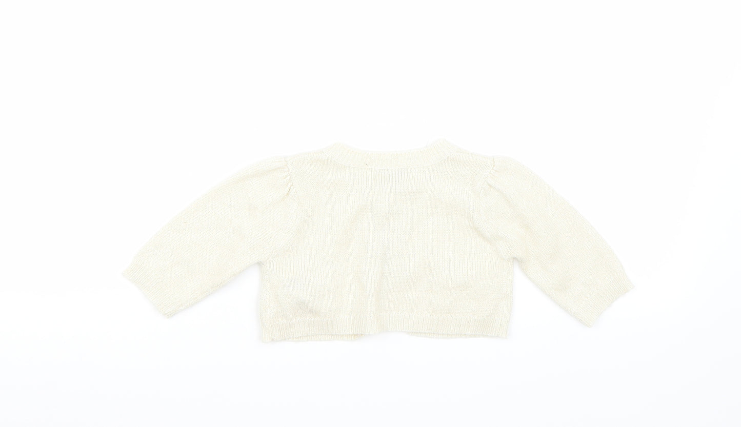 NEXT Girls White   Cardigan Jumper Size 3-6 Months