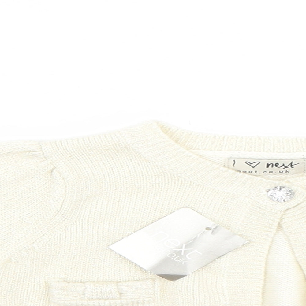 NEXT Girls White   Cardigan Jumper Size 3-6 Months