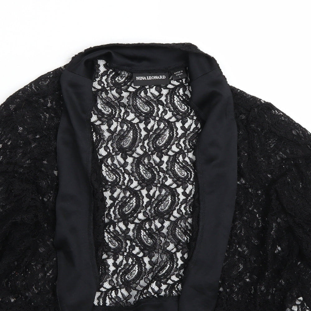 Nina Leonard Womens Black   Cardigan Jumper Size L