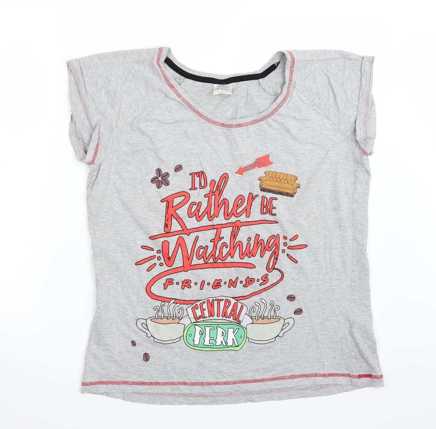 Friends Womens Grey   Basic T-Shirt Size 14