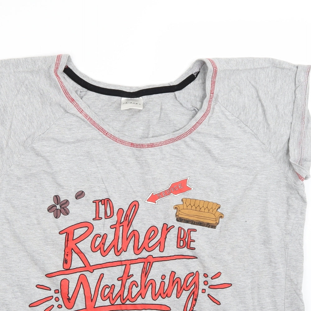 Friends Womens Grey   Basic T-Shirt Size 14