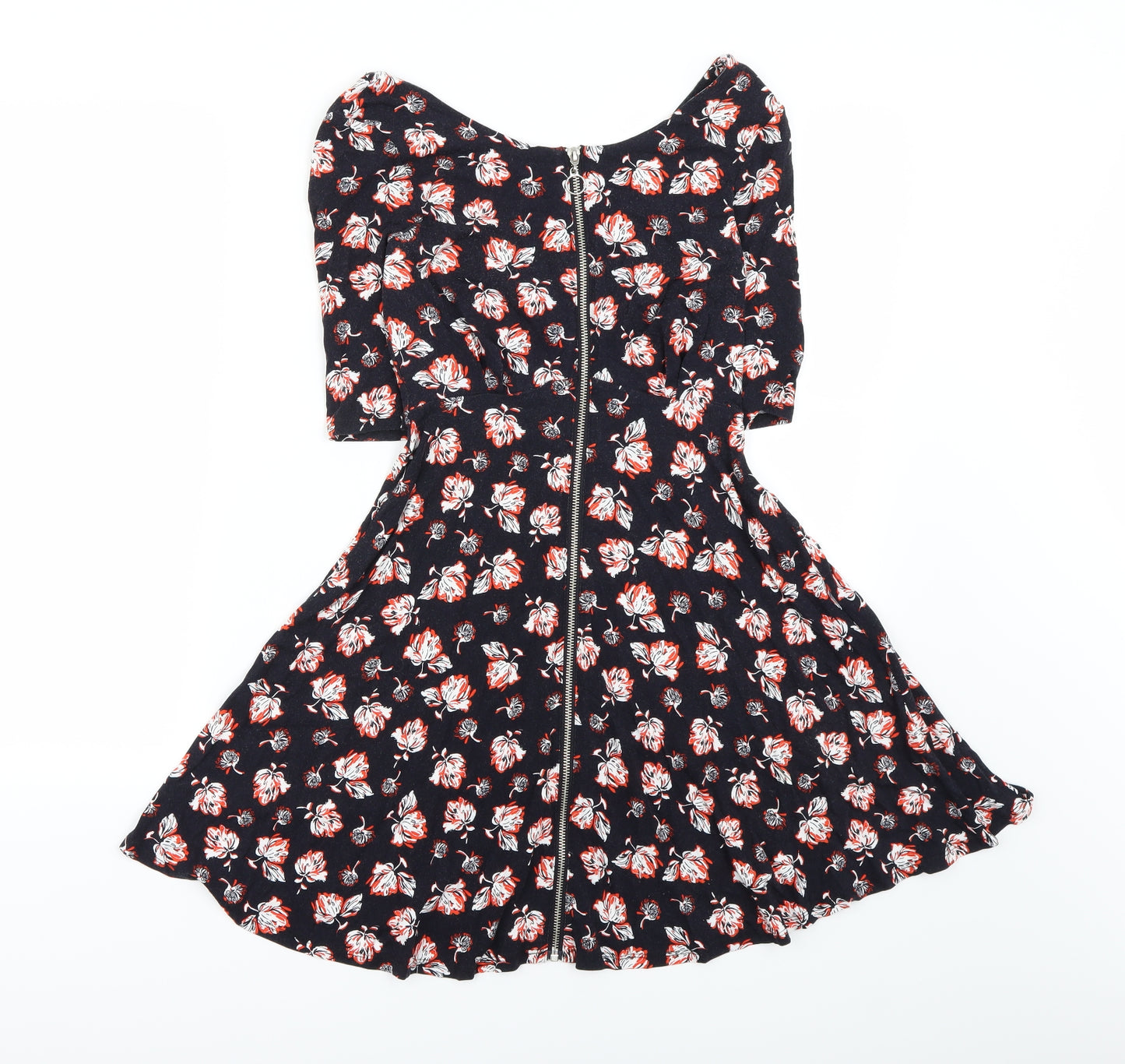 Topshop Womens Black Tie Dye  Fit & Flare  Size 8