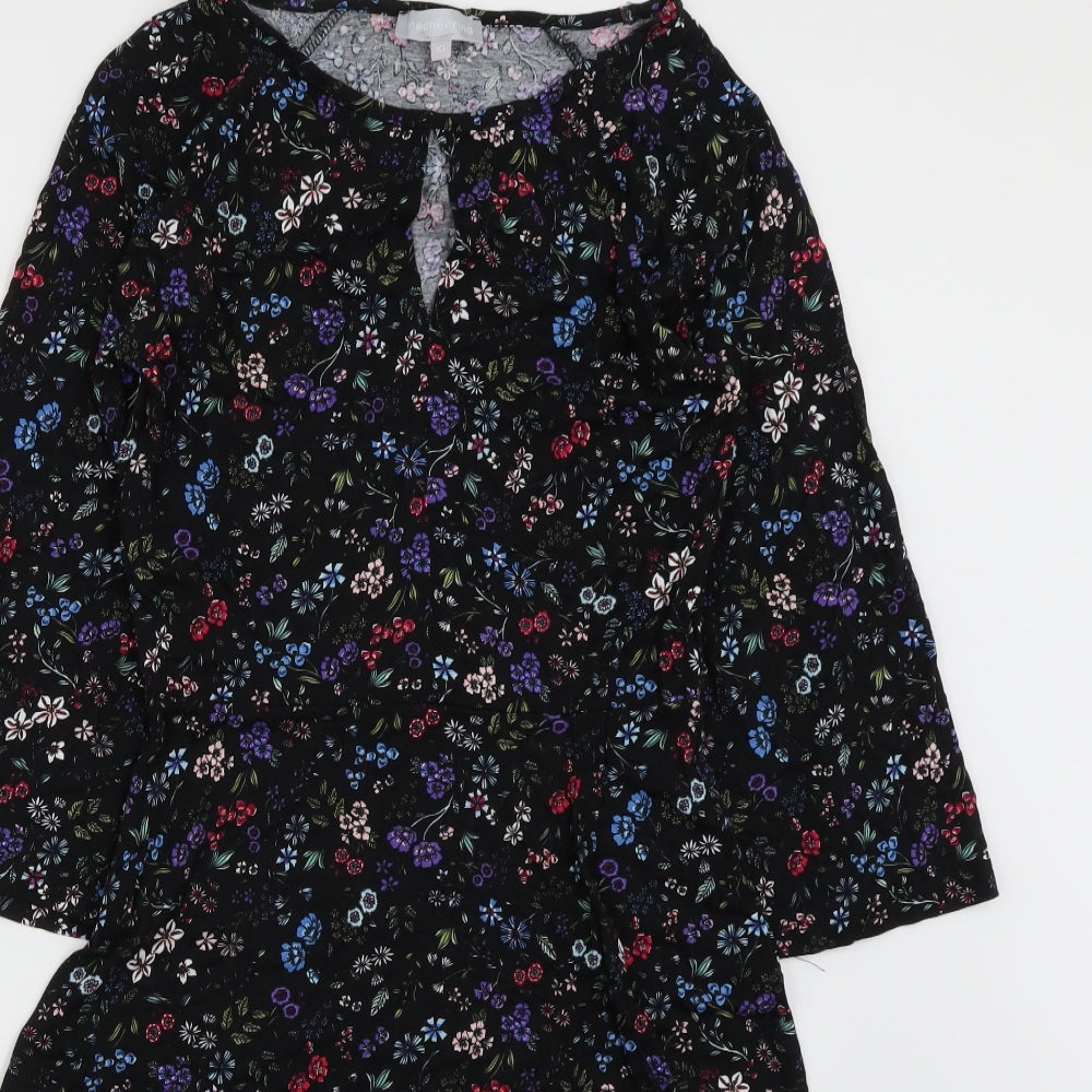 Red Herring Womens Black Floral  A-Line  Size 10